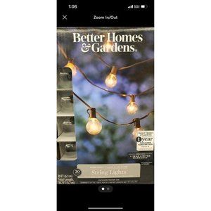 Outdoor String Lights 20 Feet Edison bulb 18.7 feet New Boxed Patio Event